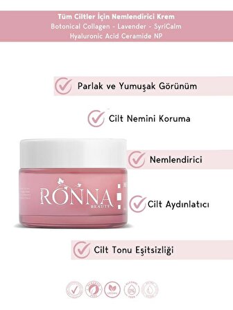 Ronna Beauty Nemlendirici Ve Onarıcı Moisturizing Cream 50 ml Botanical Collagen+Hyaluronic Acid